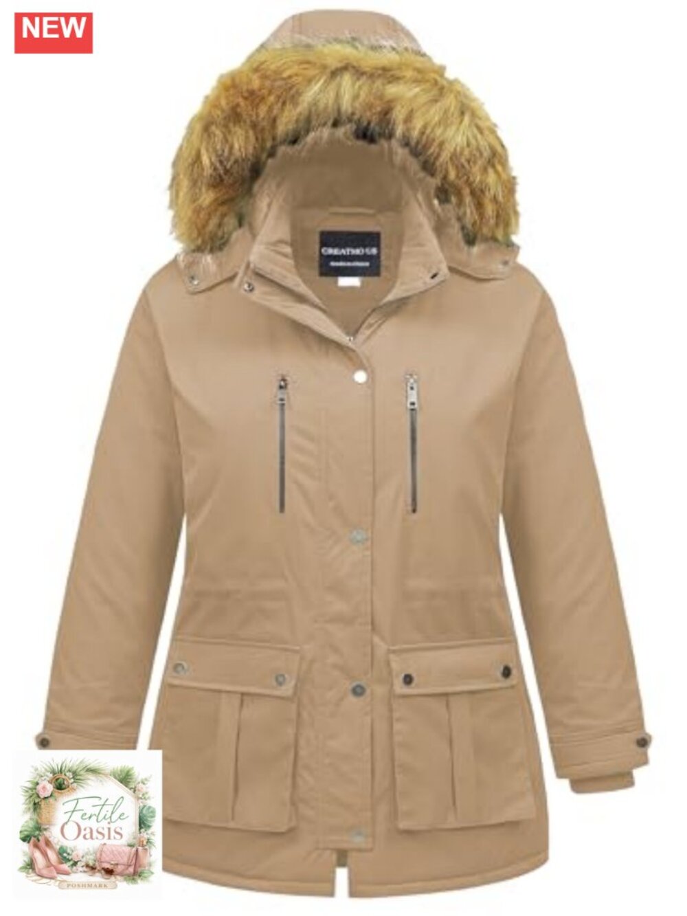 Women's Plus Size Waterproof Winter Coat Long Puffer Jacket Parka with